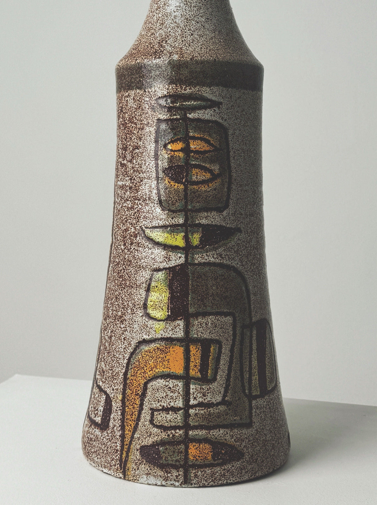 Large Accolay ceramic lamp base with abstract geometric pattern