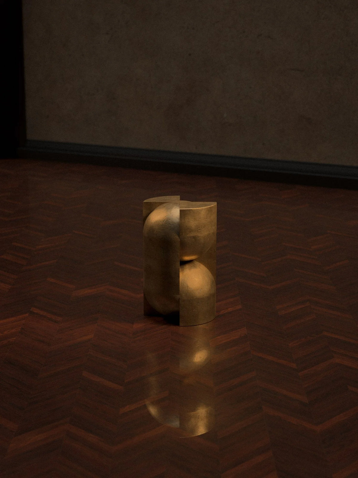 Capsule Pedestal by Studio Brocky - Space-age Sculpture in Cast Brass — detail view