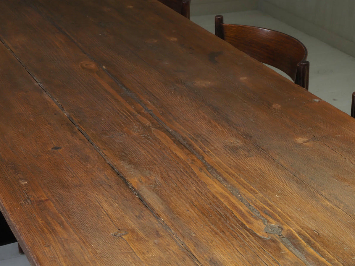 19th Century X-Frame Trestle and Cross Stretcher Base Table — alternate view