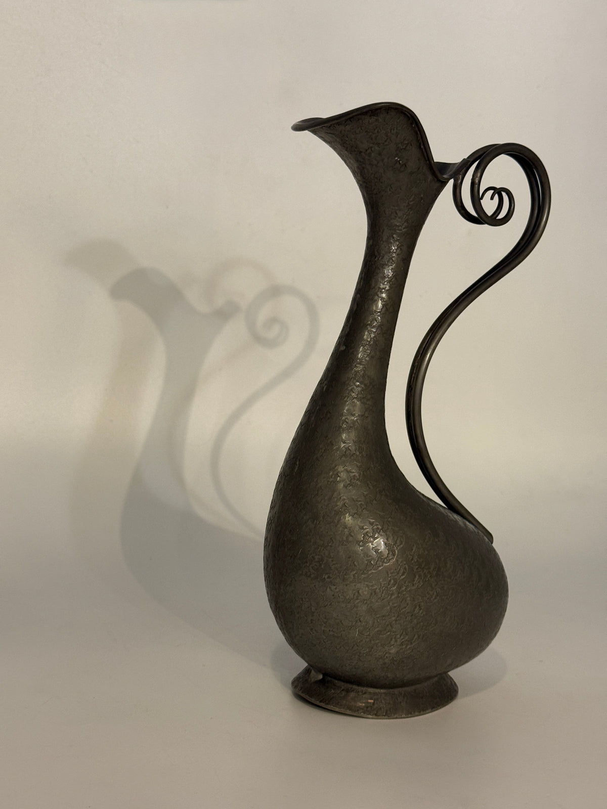 Hammered Pewter Ewer – San Nazaro Peltro, Italy, 1960s — side angle