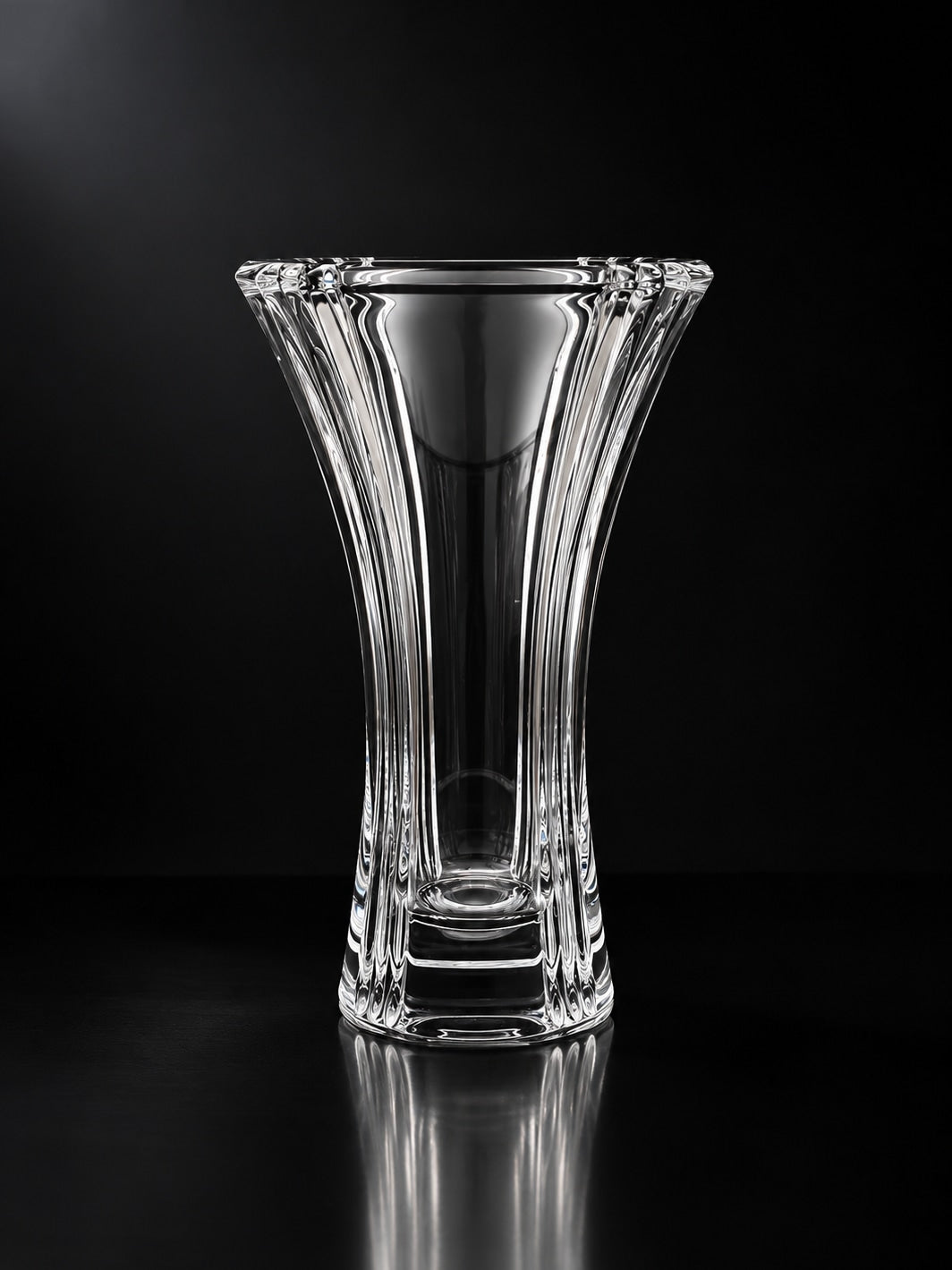 Large Sculptural Art Deco Crystal Glass Vase by Dodo Vintage | The Oblist