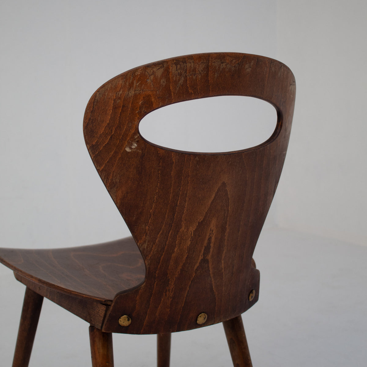 Set of Six Sculptural Wooden Dining Chairs — alternate view