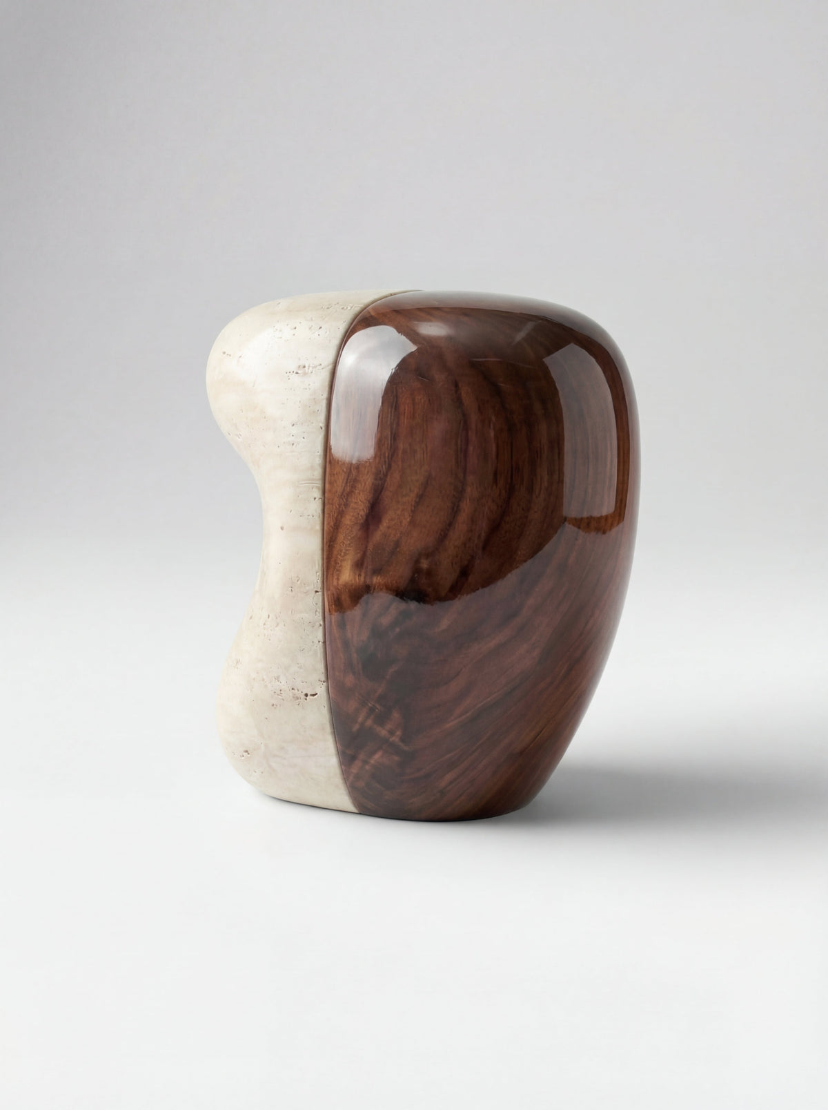 Yosho Travertine And Wood Side Table — lifestyle setting