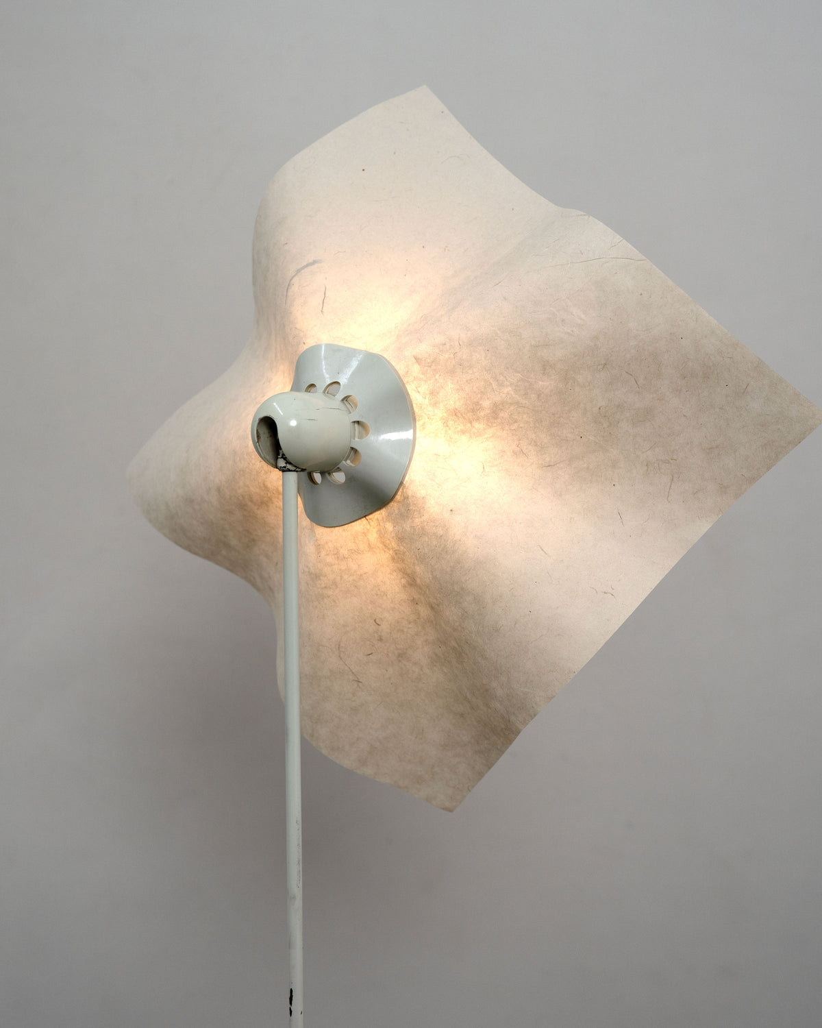 Area 160 floor lamp detail showing illuminated fabric shade