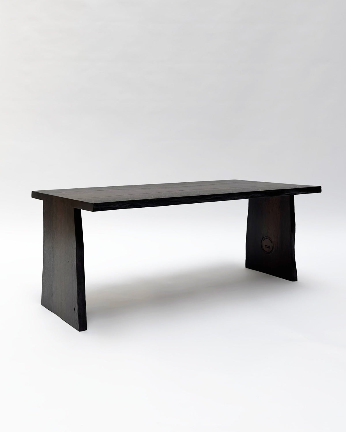 BO Coffee Table, 5500 Years Old Black Oak — angled view highlighting black oak finish