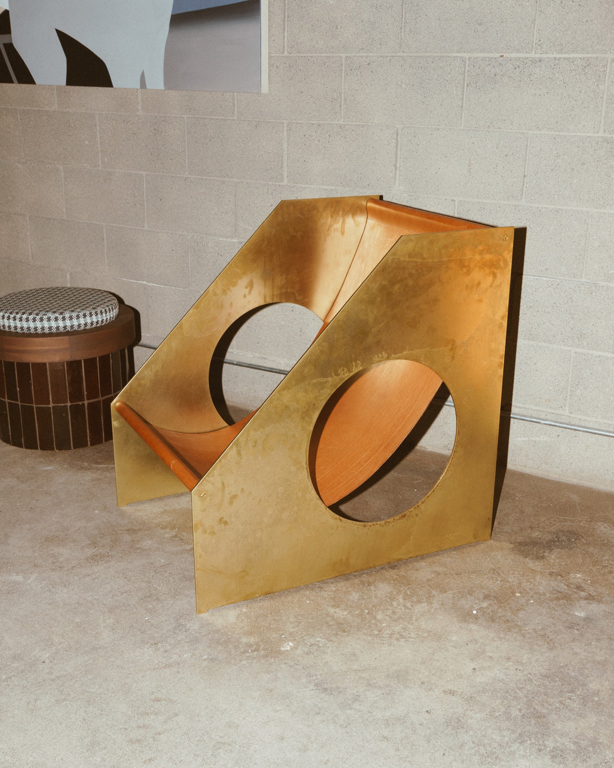 Brass Hublot Chair - Leather — close-up