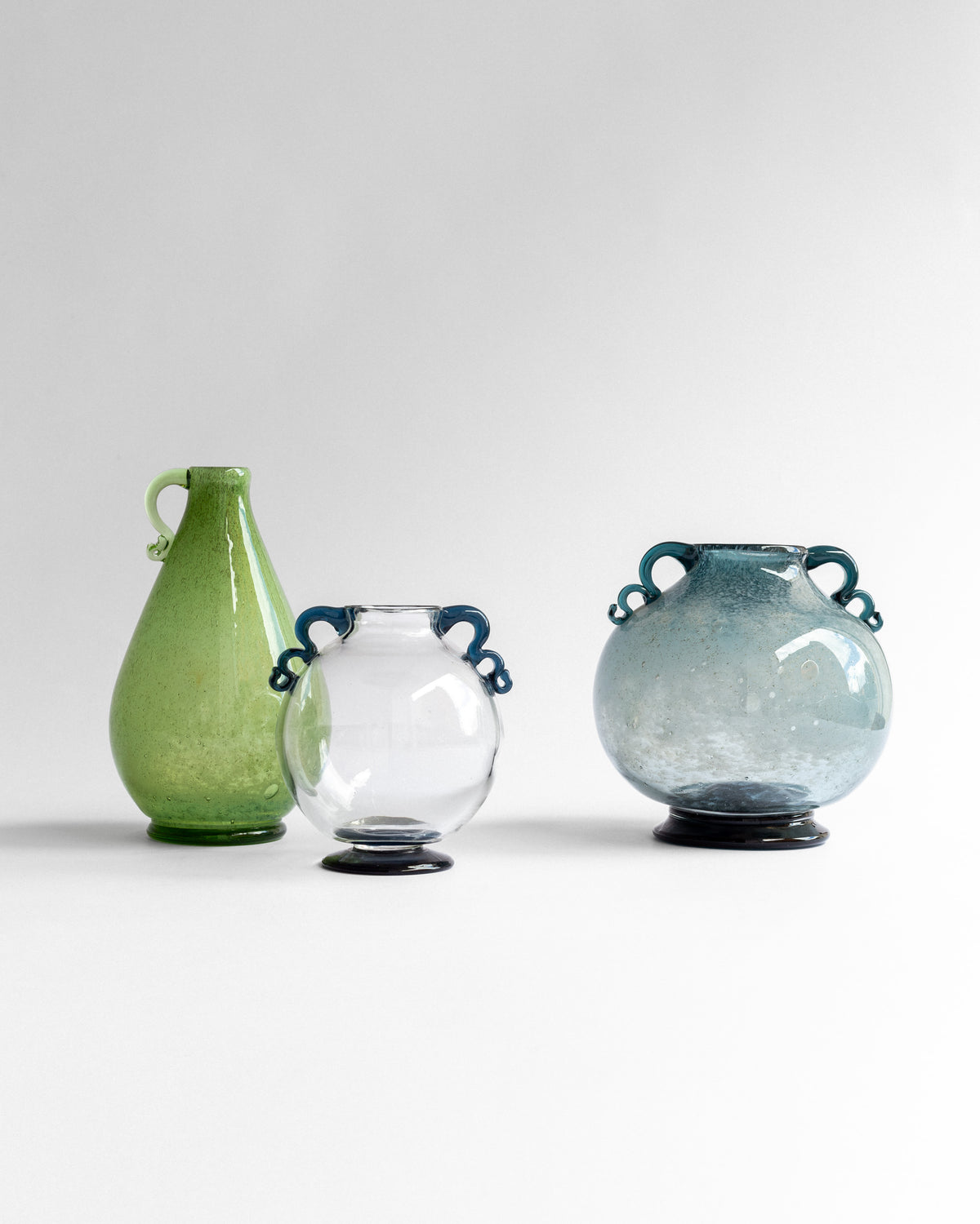 Art Deco Green Glass Vase by William Stenberg, Sweden, 1930s — close-up