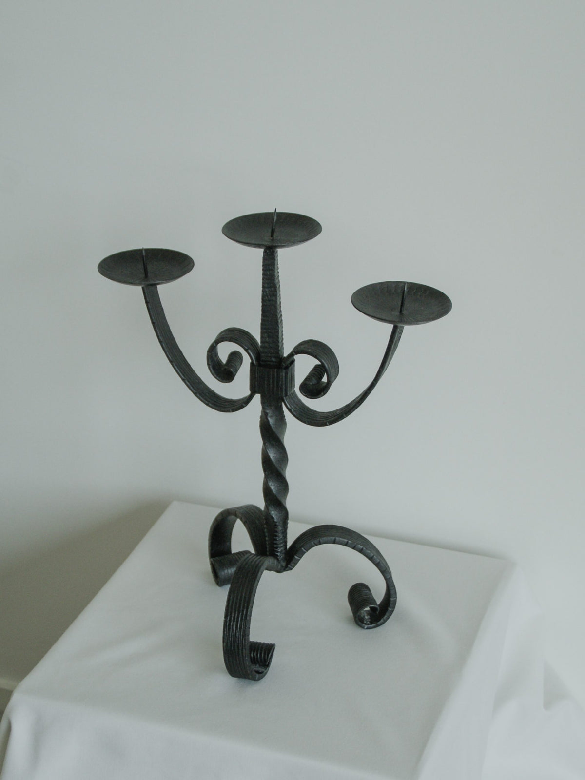 Tripod Cast Iron Candle Holder — detail view