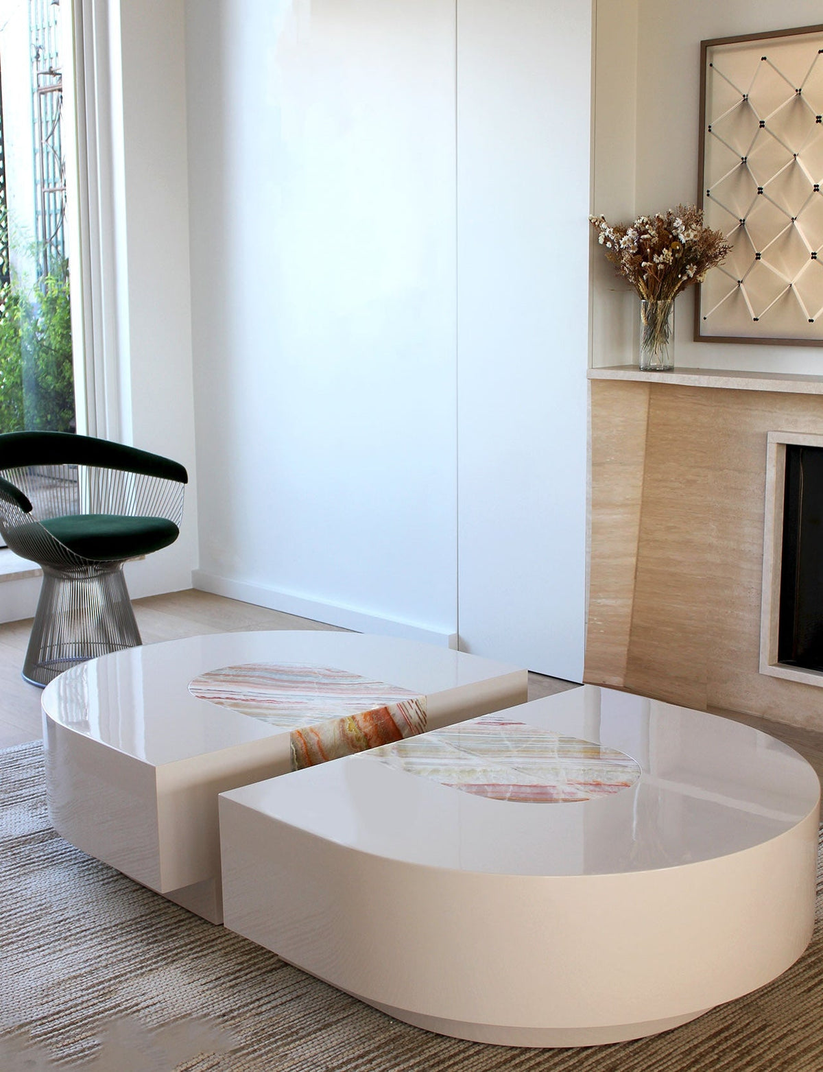 Baci Capsule Rainbow Onyx Coffee Table — side angle