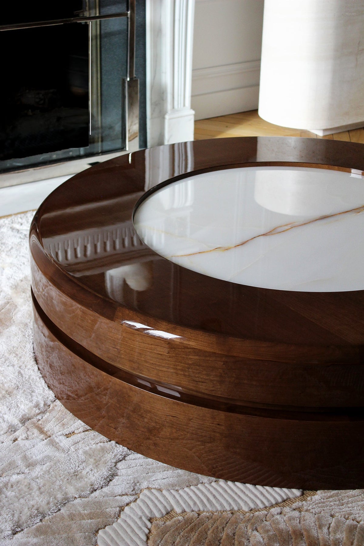 Yoyo Wooden And Shell Onyx Coffee Table — alternate view