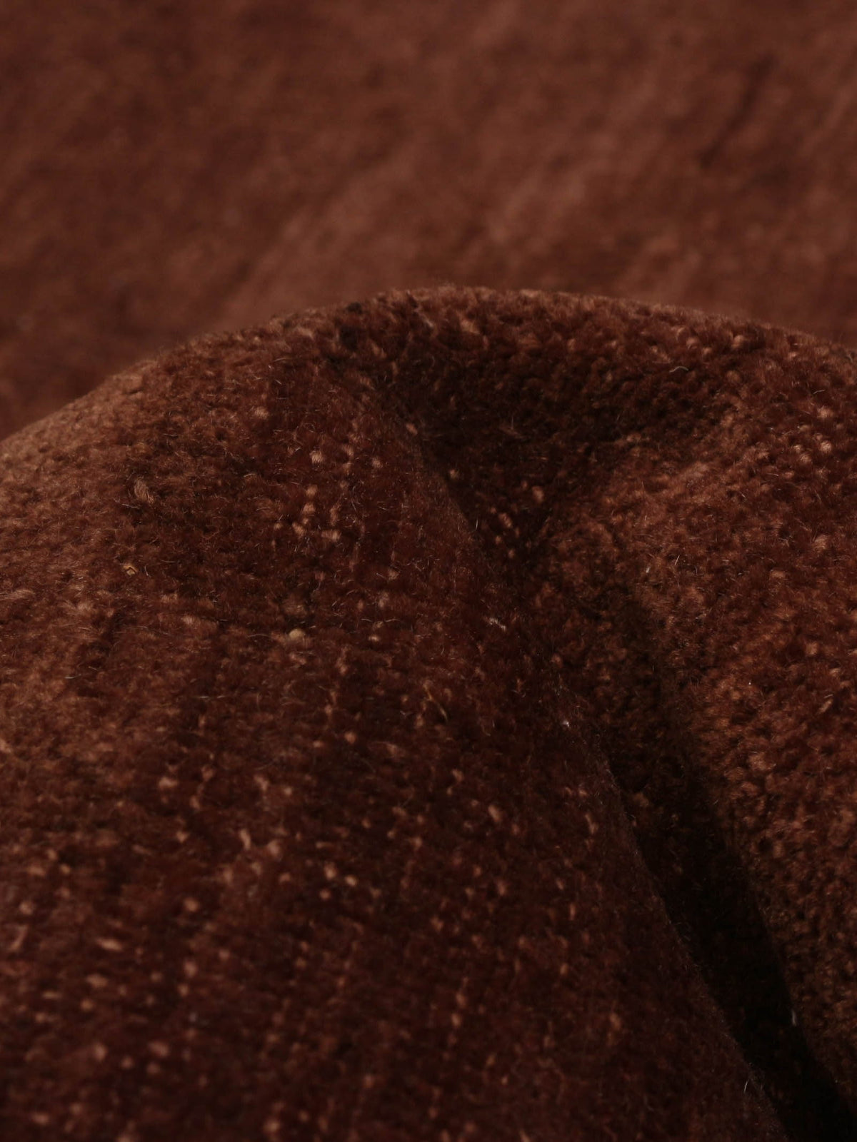 Overdyed Rug in Russet 180 x 277 cm — close-up of textured fabric detail
