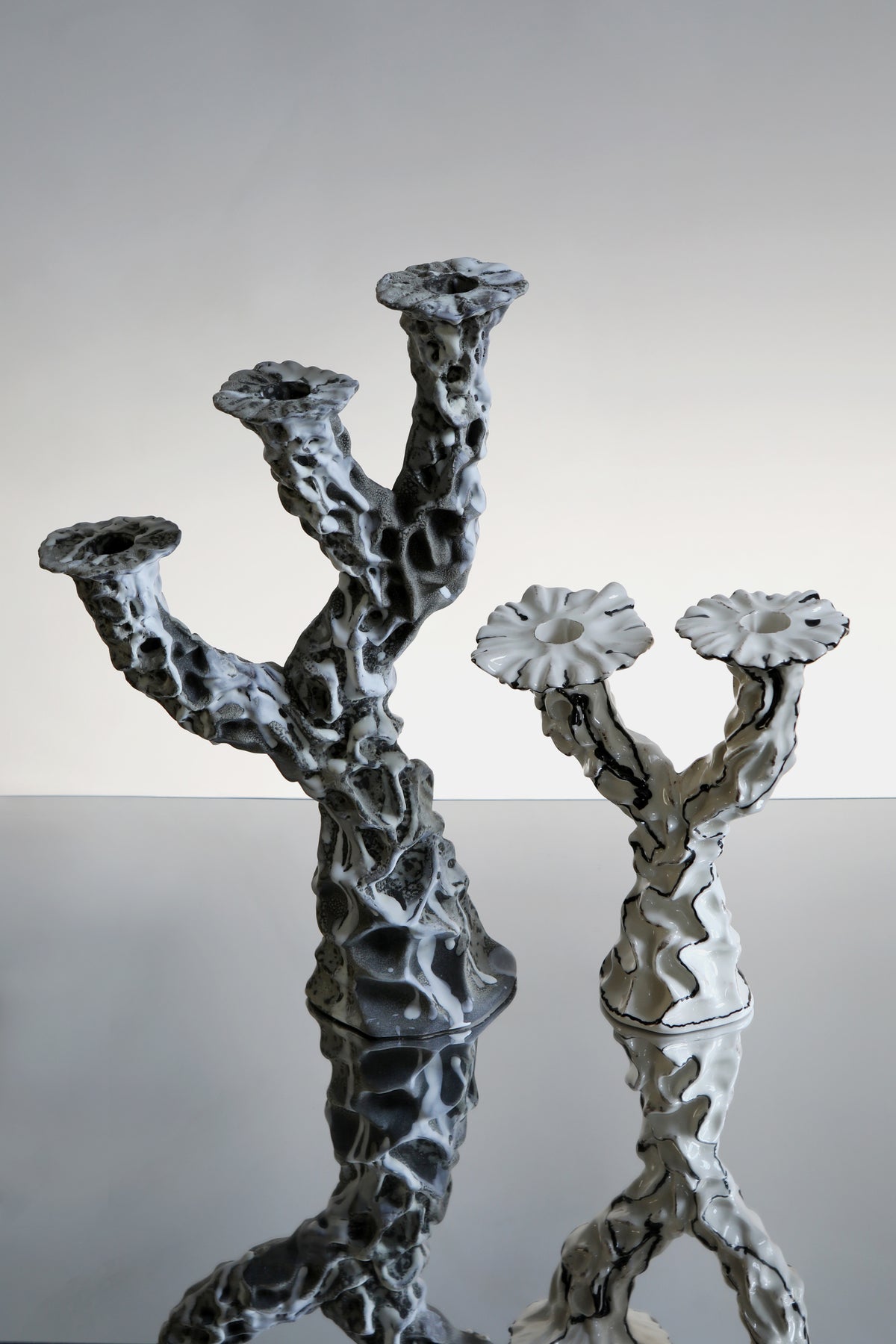 Three Wishes Hand Made Ceramic Candle Holders — alternate view