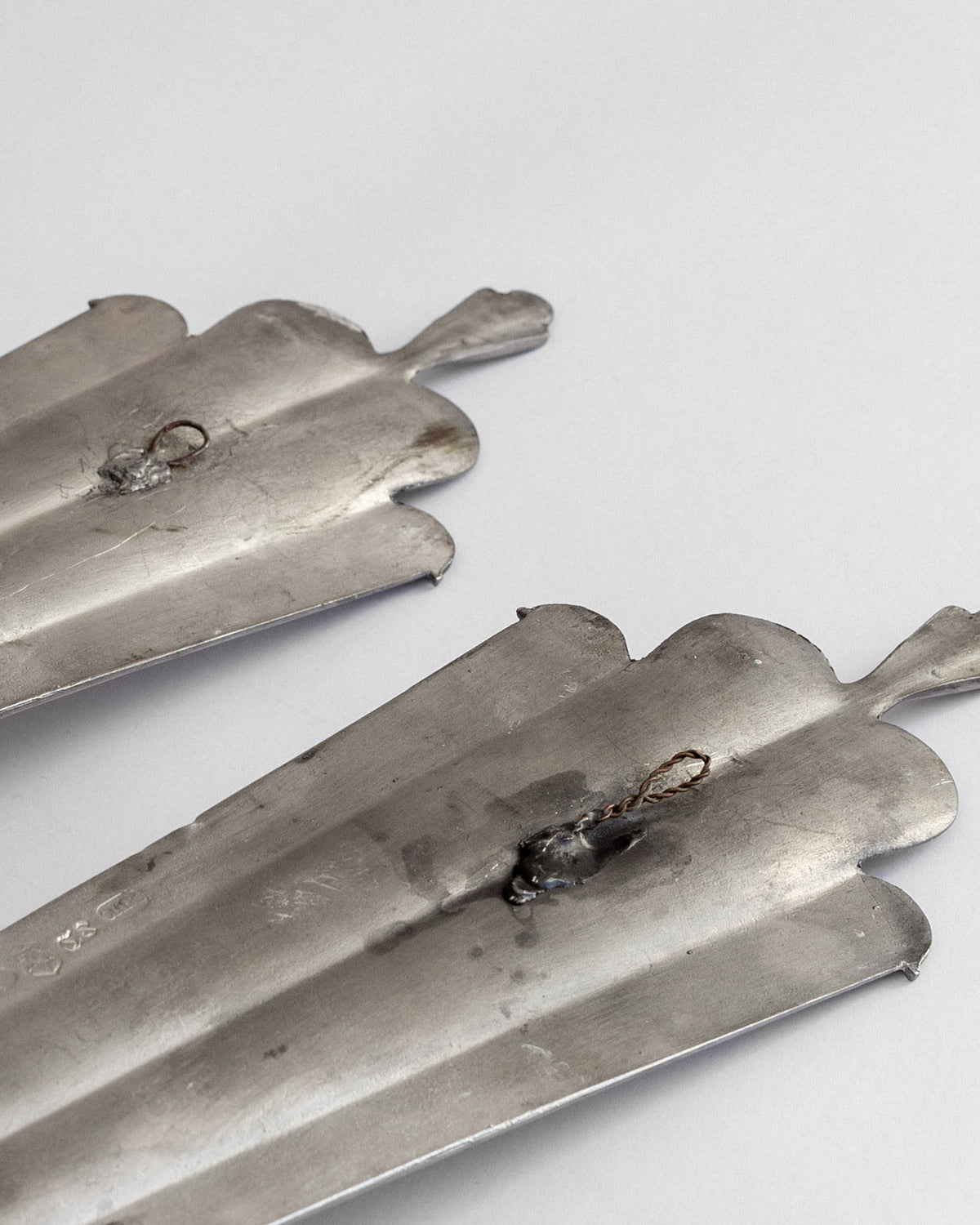 Art Deco Pewter Candle Sconces by Edvin Ollers, Sweden, 1929 — alternate view