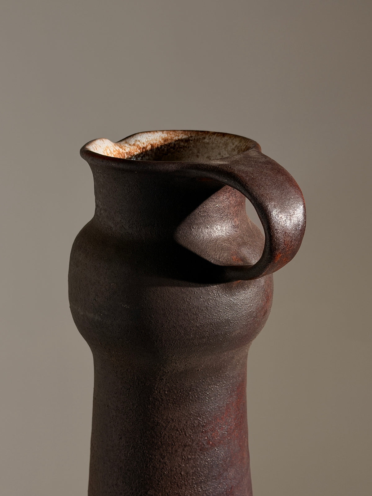 Large wood-fired pitcher by Michel & Nicole Anasse, Vallauris, circa 1960 — lifestyle setting