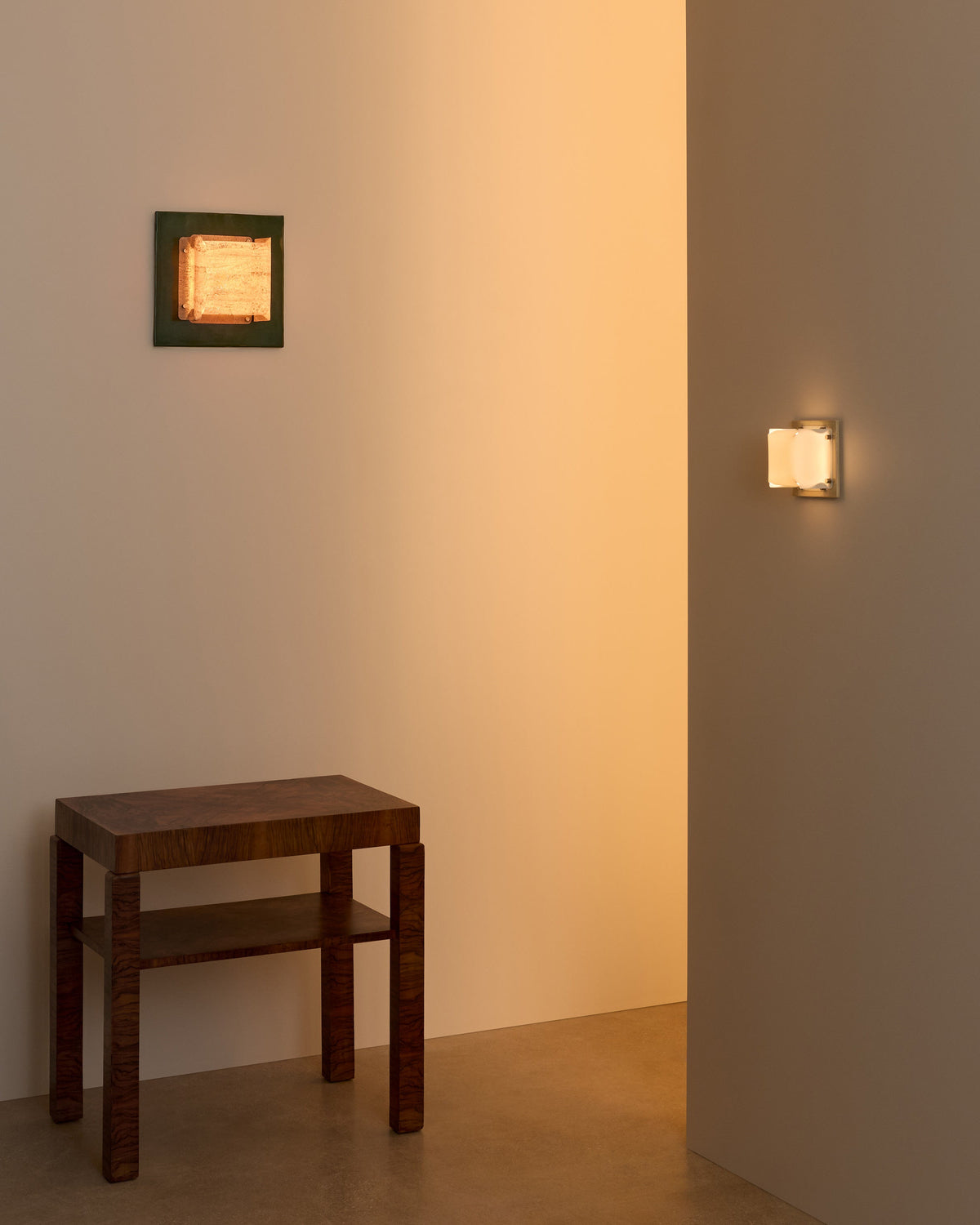 Field Square Sconce, Bone / Lantern White — side angle