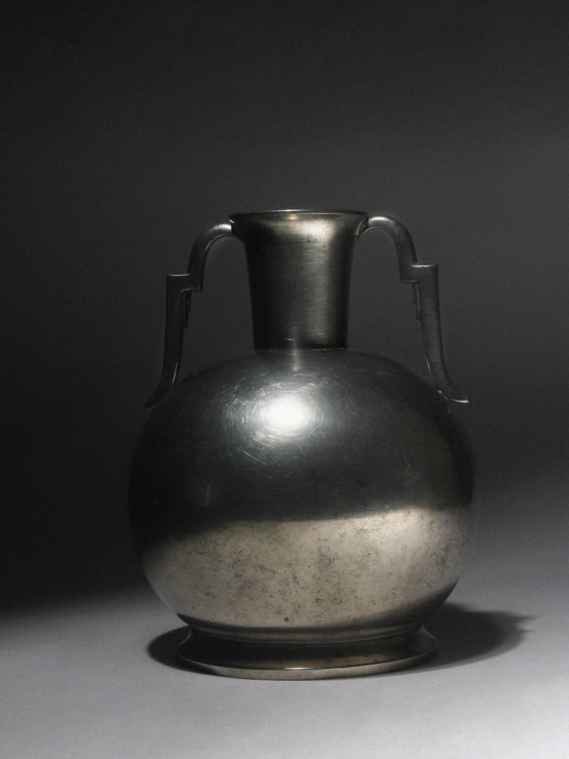 J. L. Hultman Art Deco Pewter Vase for Svenskt Tenn, 1930s — close-up