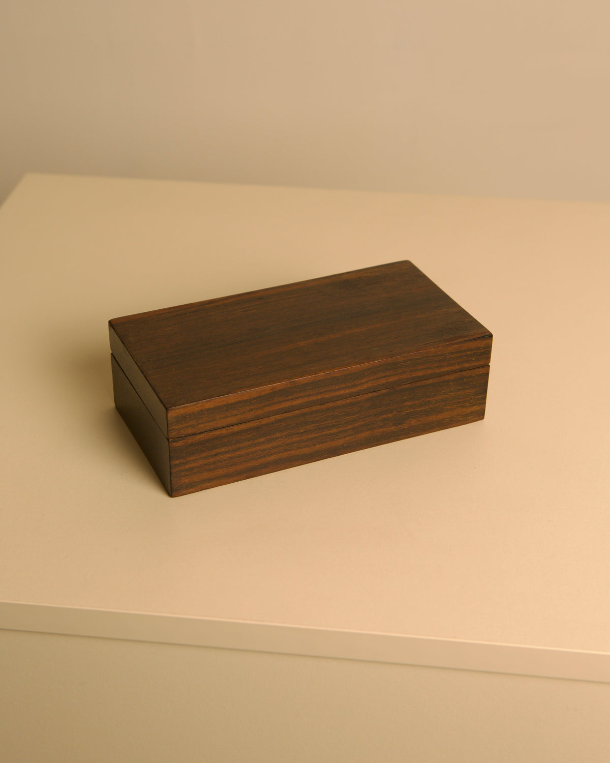 Rectangular Box Made of Solid Wood, 1960s by Treaptyque | The Oblist — handcrafted dark wood finish