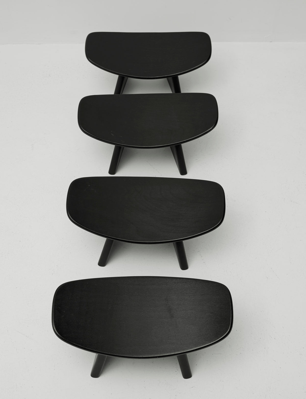 Alain Gaubert meditation stool in black solid beech, France c. 1980 — additional view