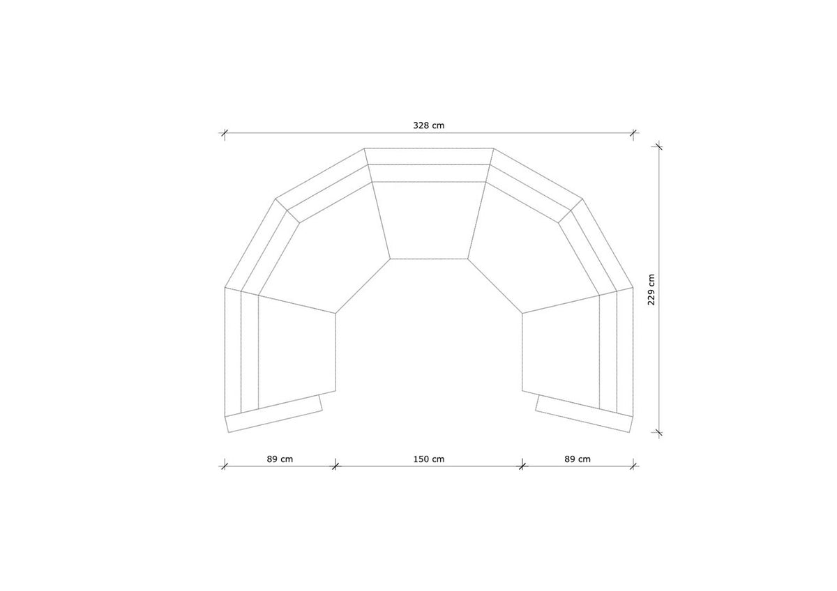 FORSEN SOFA, ARCHED FIVE SEATER — detail view