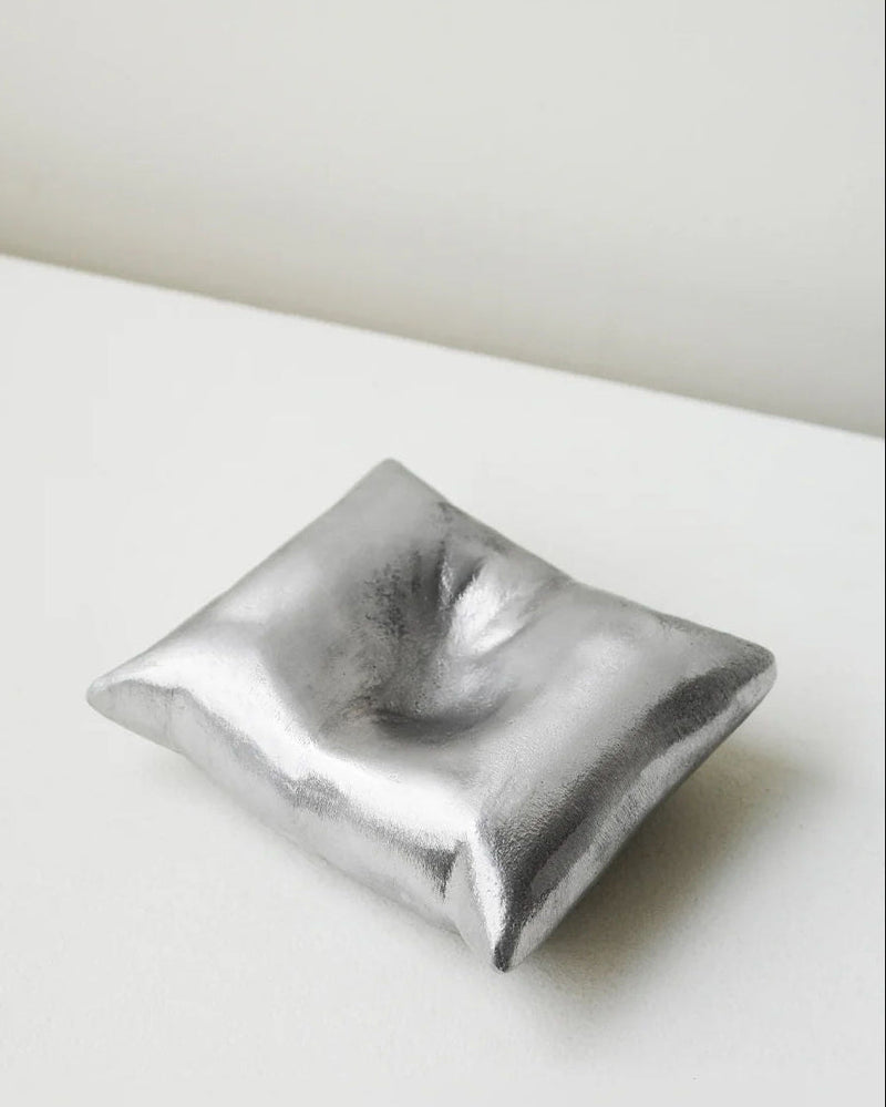 Bumped - Aluminium Cushion in Silver by Completedworks | The Oblist