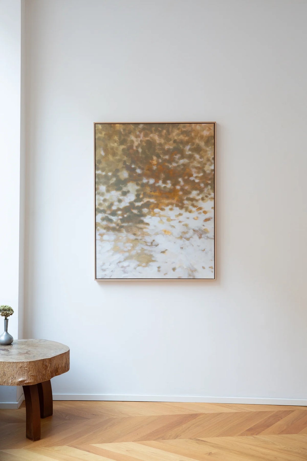 Björksav by Ellen Jakobsson — side view of painting on wall