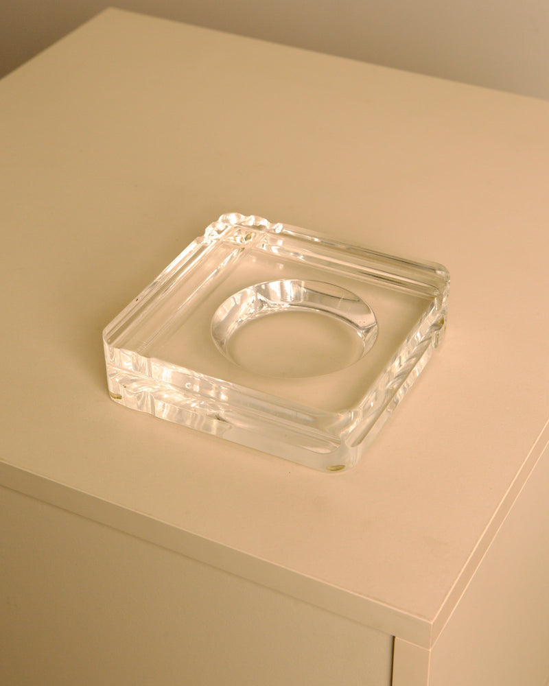 Title: Italian Square Lucite Catchall Dish, 1970s by Treaptyque | The Oblist