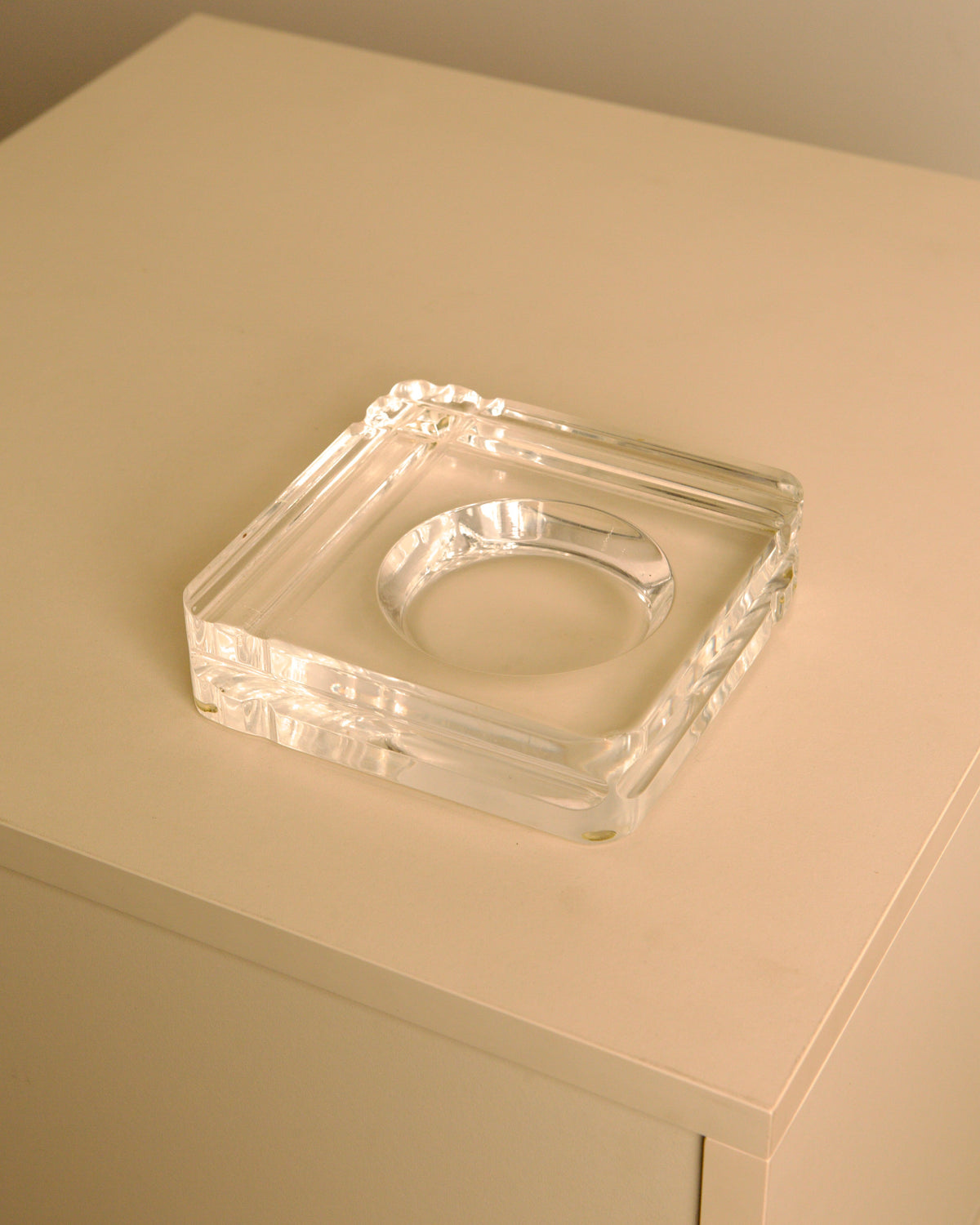 Title: Italian Square Lucite Catchall Dish, 1970s by Treaptyque | The Oblist