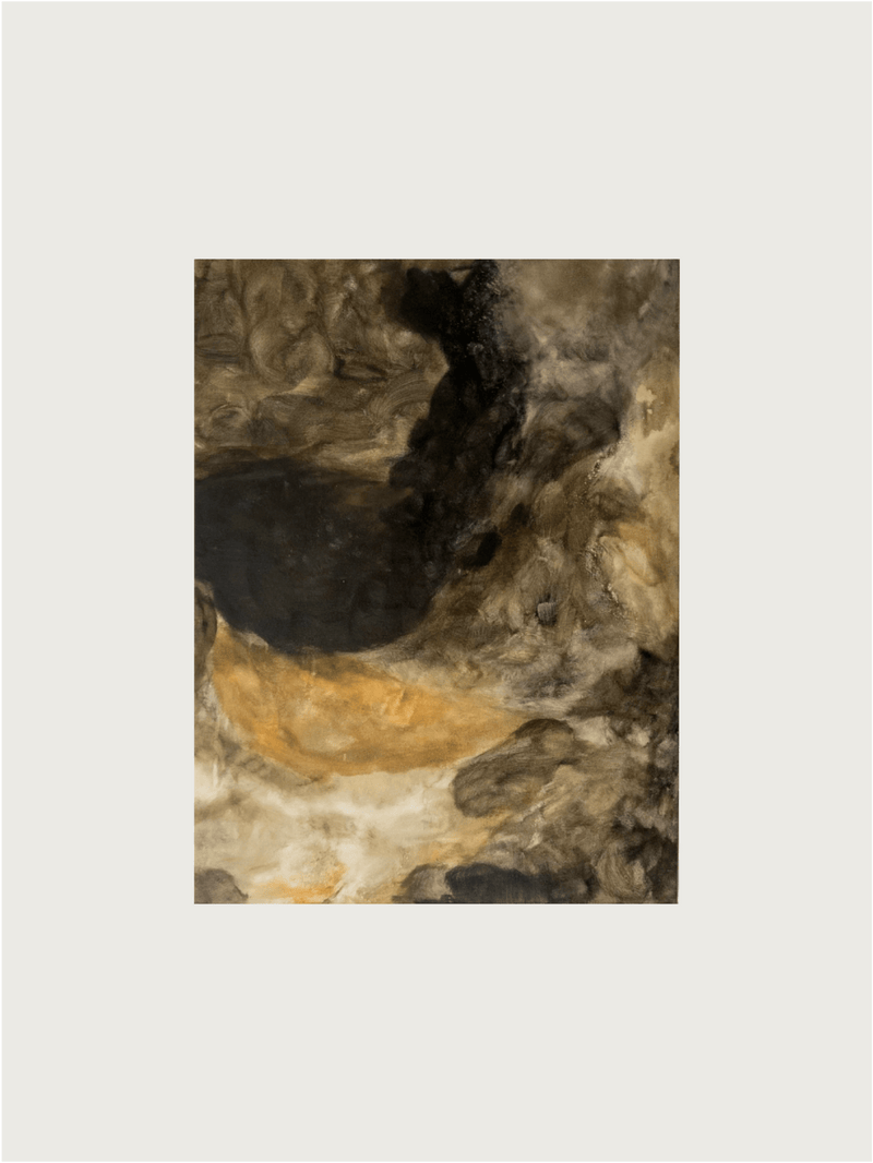 “Bodies Entwined I” by Natasha France is an original mixed media on canvas artwork featuring swirling browns, blacks, and beiges in a textured, abstract composition set against a light background.