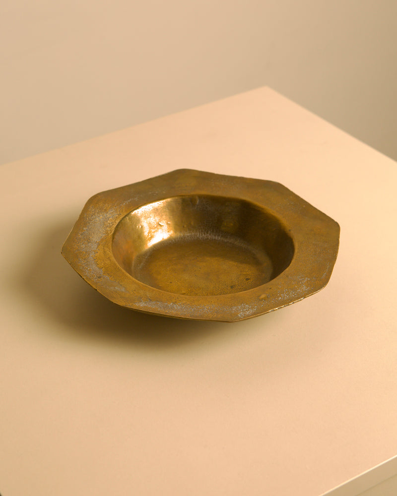 Italian patinated solid brass catchall tray, 1960s by Treaptyque | The Oblist