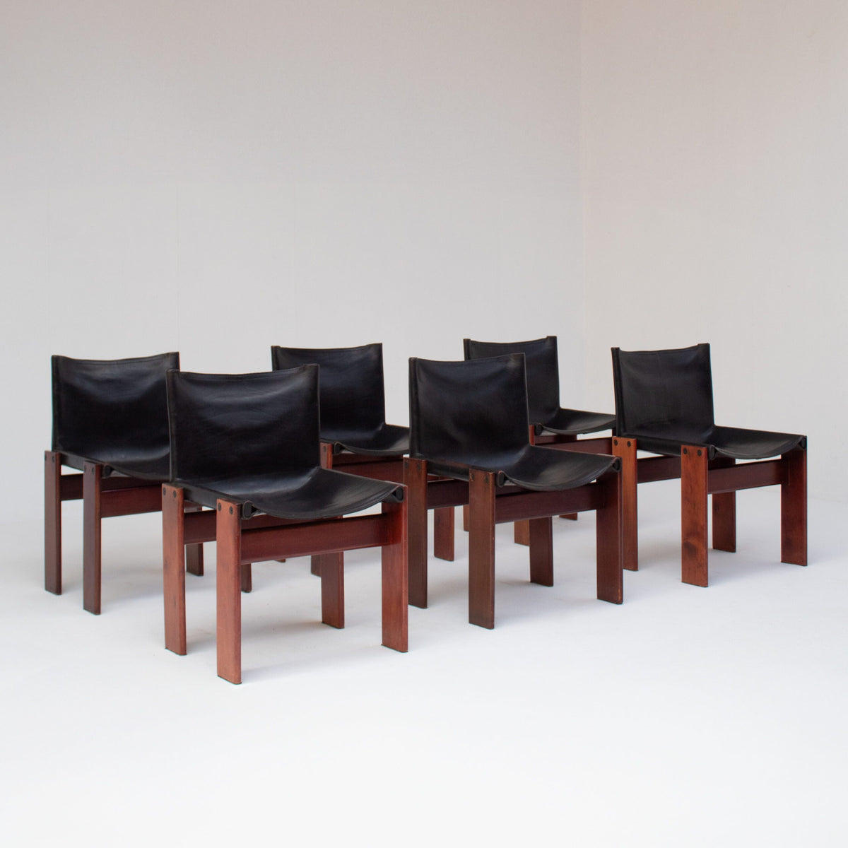 Set of 6 Monk Chairs by Afra & Tobia Scarpa for Molteni — close-up