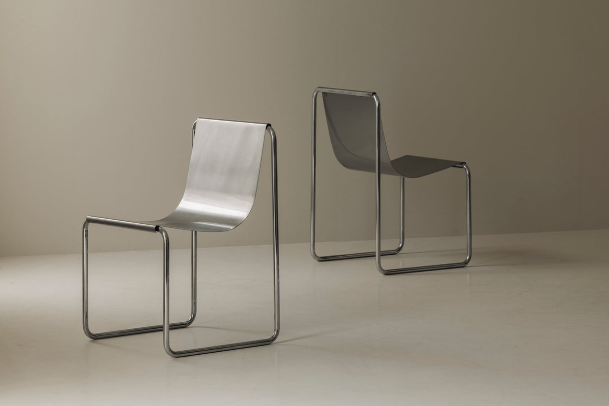Very rare set of four dining chairs by Patrick Gingembre, France 1960s — lifestyle setting