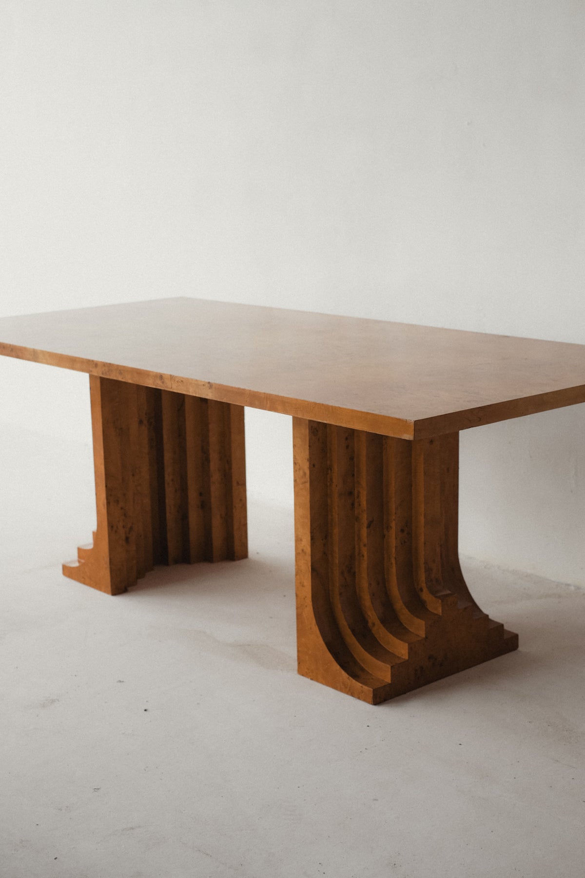 Burl Wood Dining Table by Carlo Scarpa 1960s/1970s  — lifestyle setting