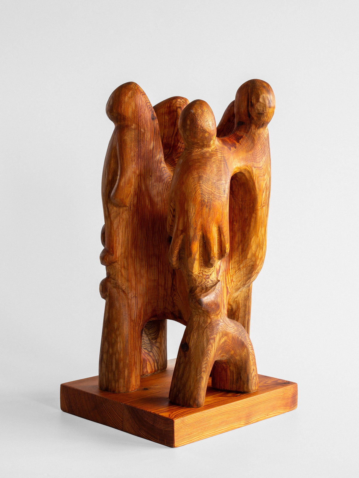 Large Wooden Sculpture by Jean-Maurice Steiner, 2007 — angled view highlighting carved details