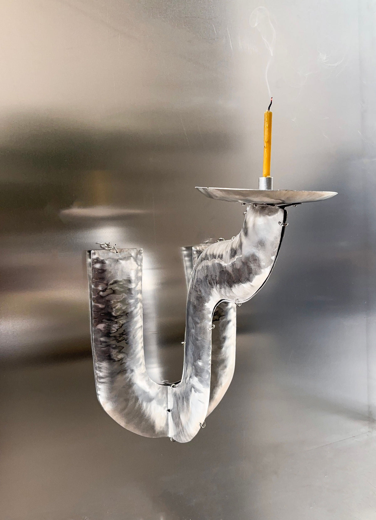 Phaedra Candle Holder Wall — side angle showing clear glass design