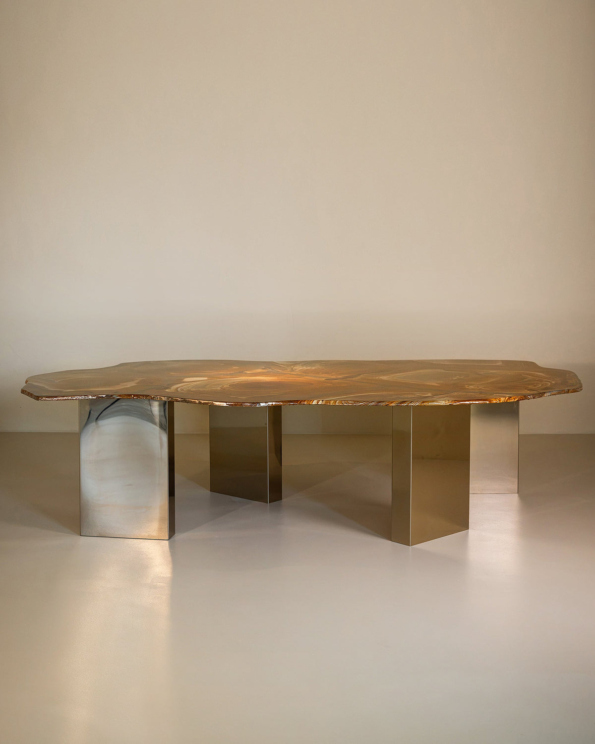 PALOMINO Marble Dining Table - Contemporary dining table in metal and stone by Alex Turco | The Oblist