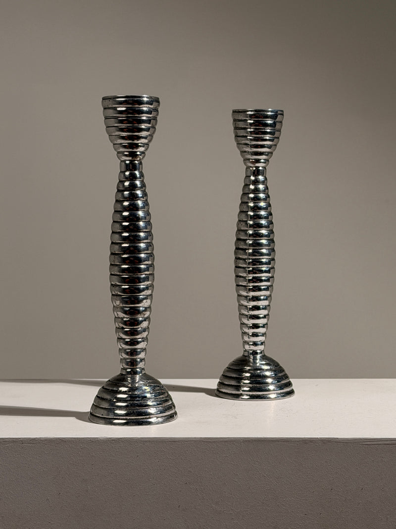 Pair of modernist candlesticks, France, circa 1970 by Figuresdesign | The Oblist