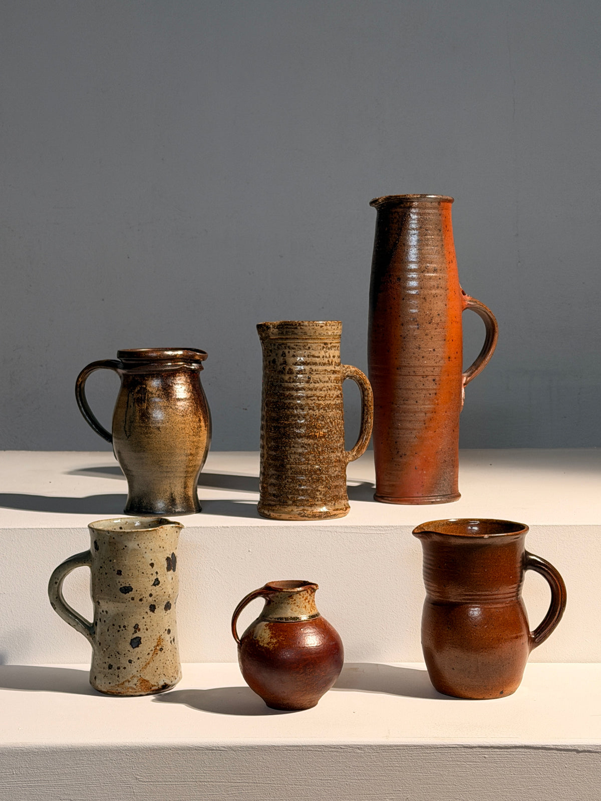 A sculptural collection of stoneware pitchers, France, 1960–1980 by Figuresdesign | The Oblist