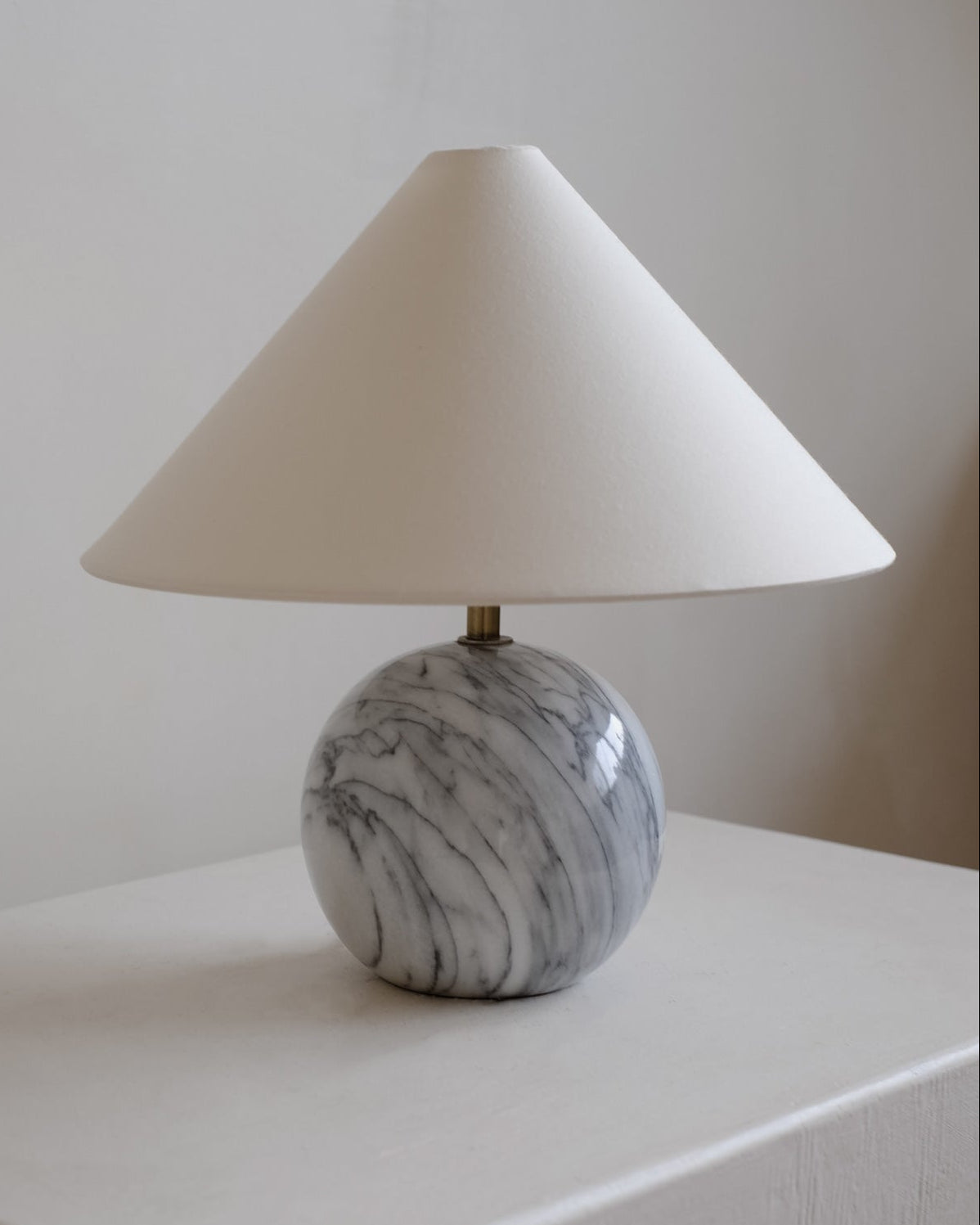 Marble Table Lamp by septembre studios | The Oblist — gray marble base, modern design