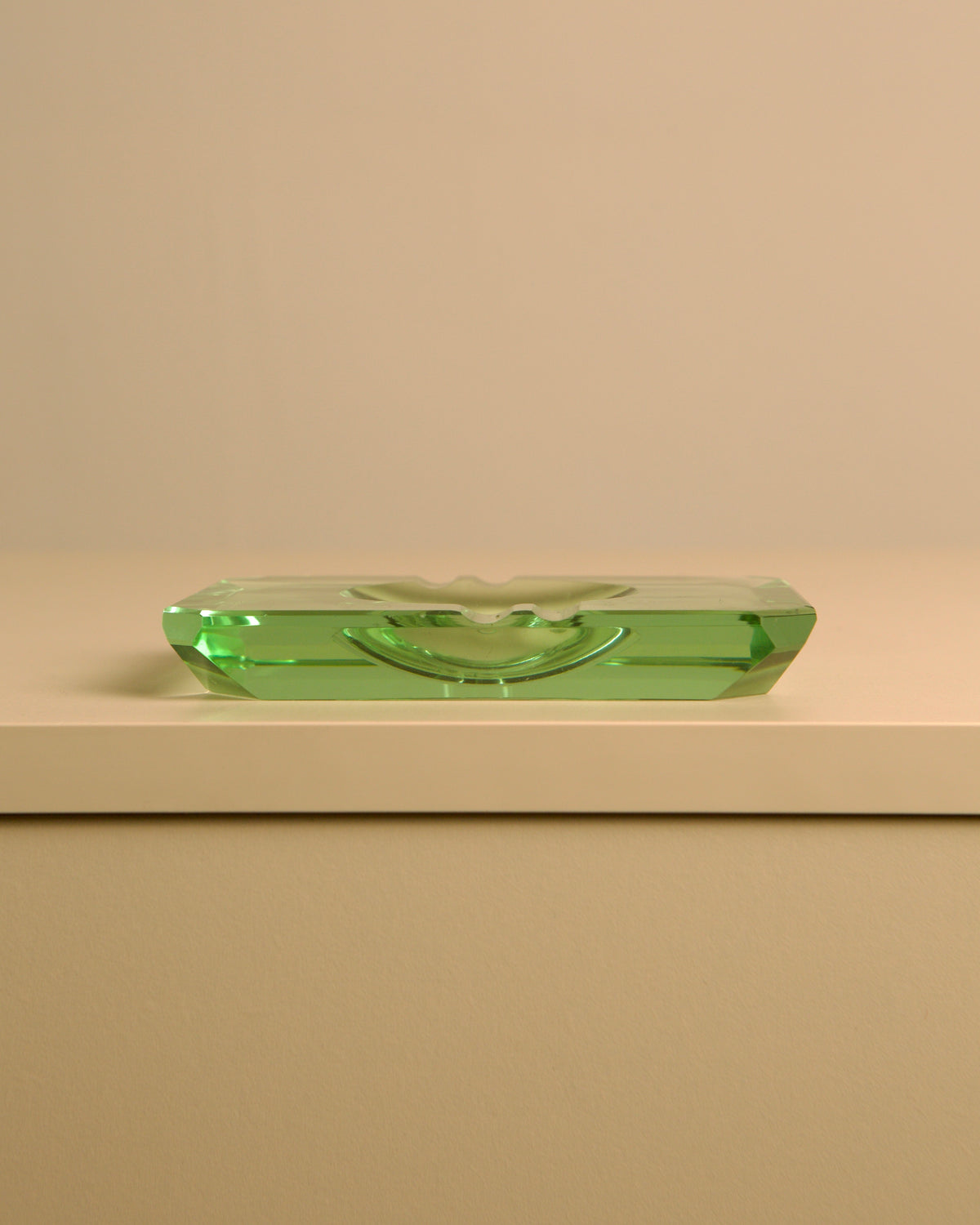 Small Fontana Arte glass ashtray, 1950s — lifestyle setting