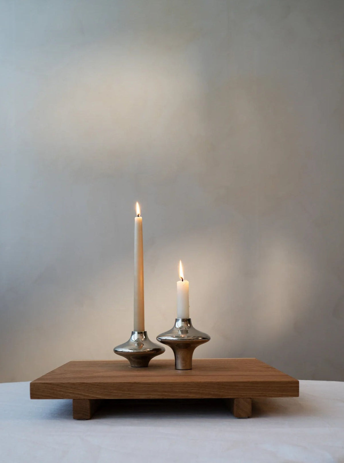 Doublet Candleholder - Small - Silver by Hein Studio | The Oblist — handcrafted silver design