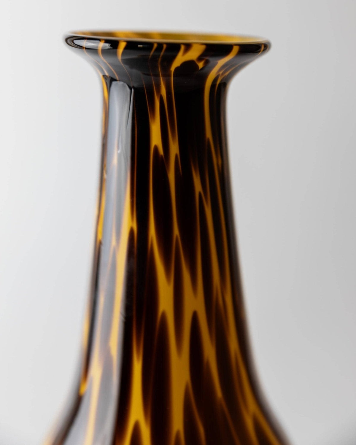 Vintage 1990s Murano Glass Vase, Yellow Art Glass with Brown Dots, Postmodern Italian Design, Sculptural Flower Vase, Elegant Gift Idea — lifestyle setting