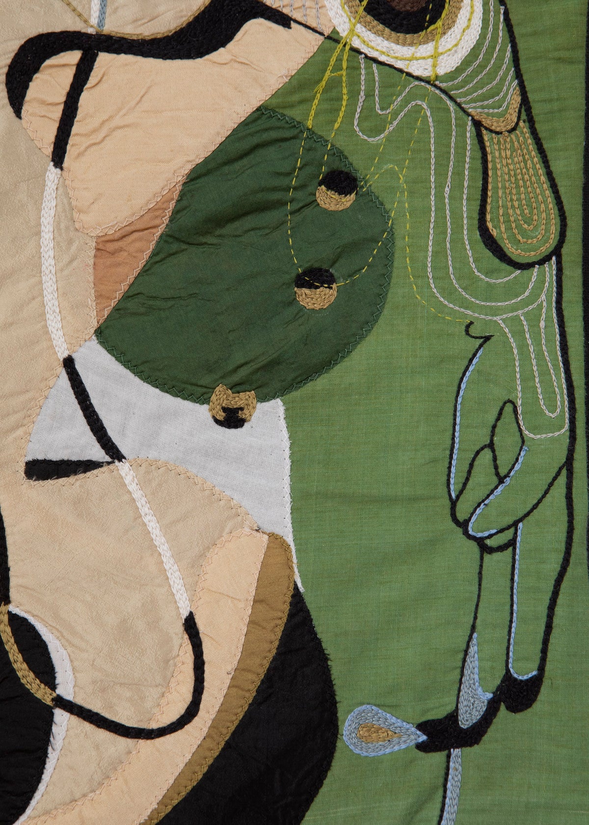 Alchemy of Spring Hand Sewn Silk and Linen Tapestry — lifestyle setting