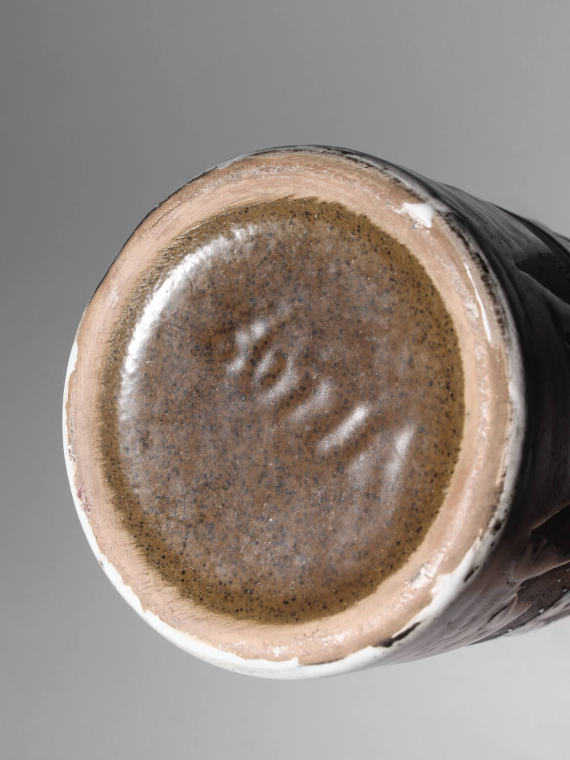 Monochromatic Lava Ceramic Vase, 1960, Germany — side angle