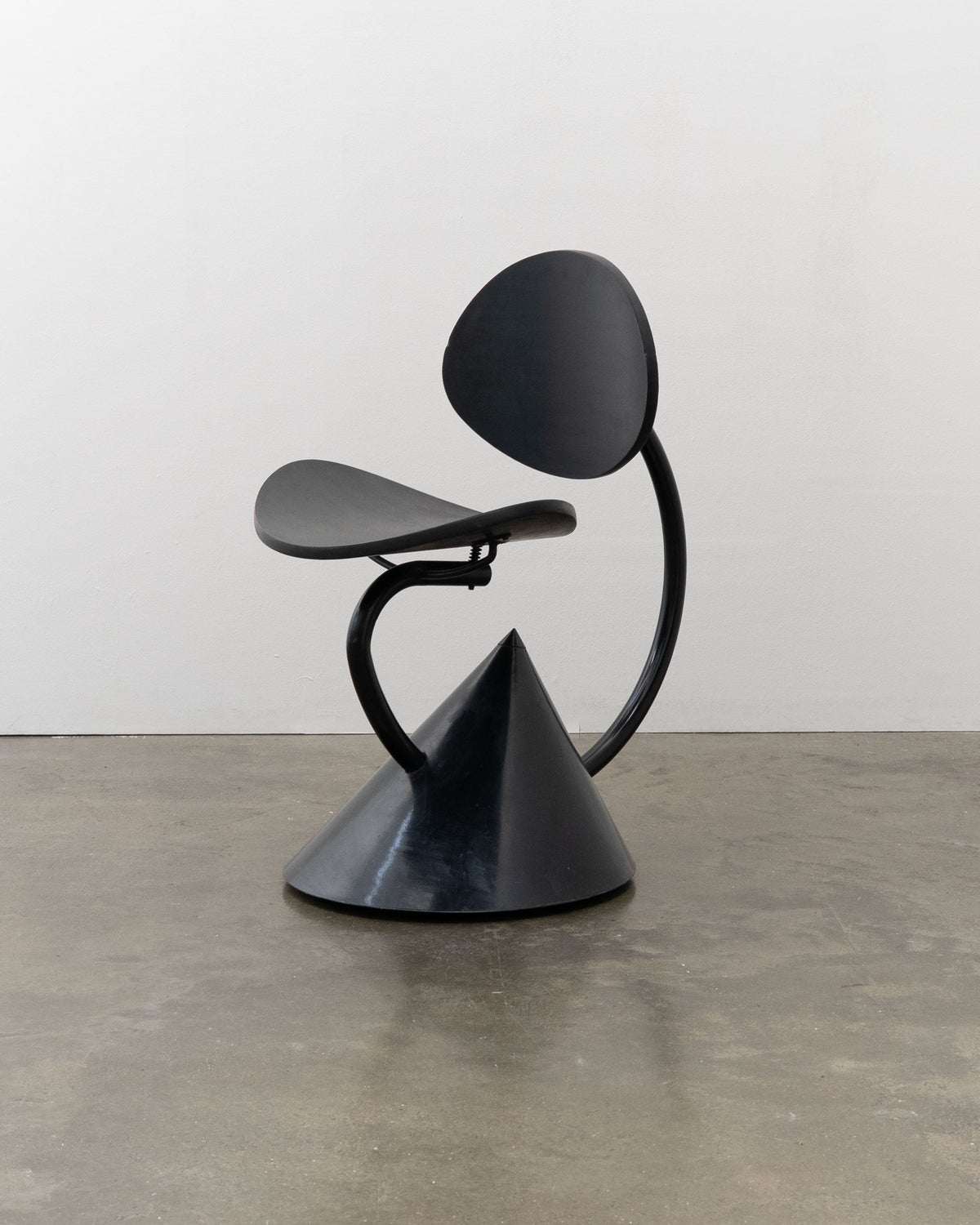 Hotel Zeus Chair by Ron Arad for Zeus, 1992 — side view highlighting black metal design