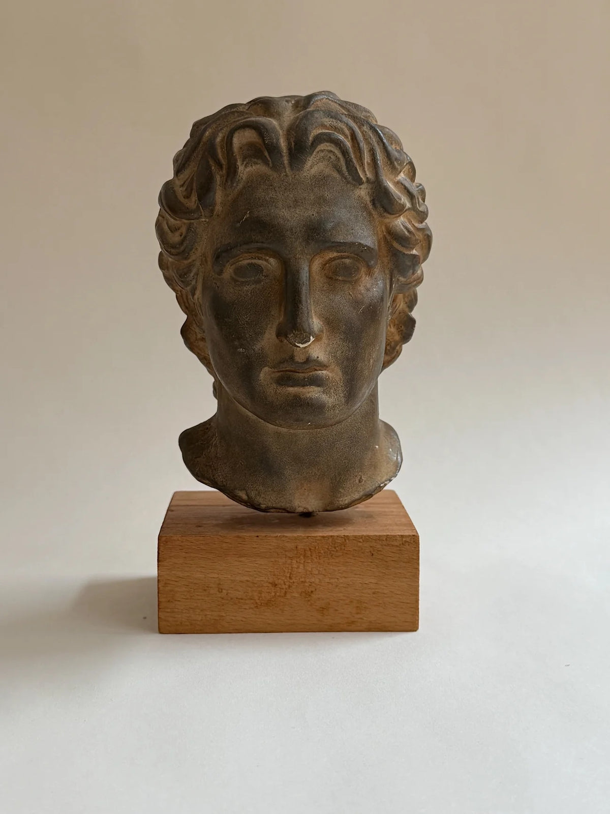Sculptural Bust on Wooden Plinth by Galerie Storm | The Oblist — bronze finish, handcrafted