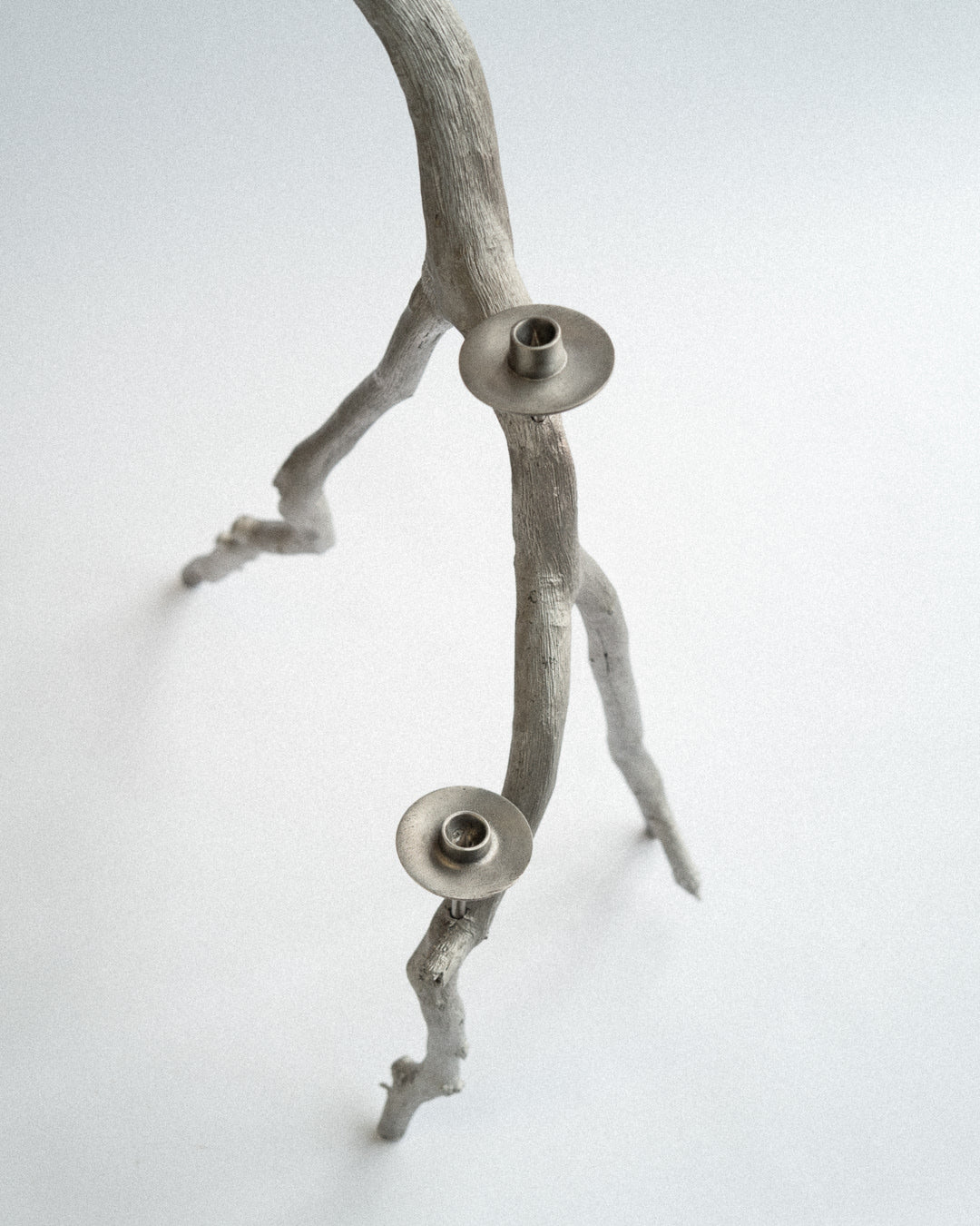 Wild Hazel Candelabra Candle Holder in Cast Aluminium Metal — close-up