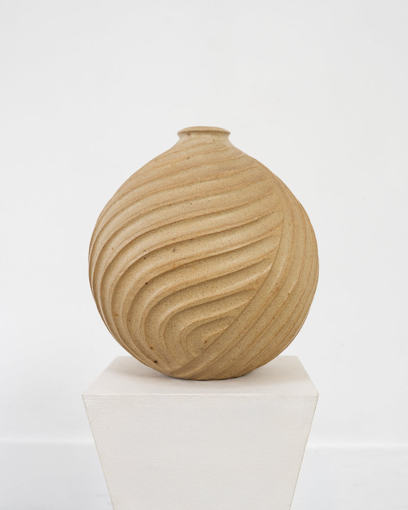 Vintage Mid Century Modern Sculptural Stoneware Vessel by Tom Bogle | The Oblist