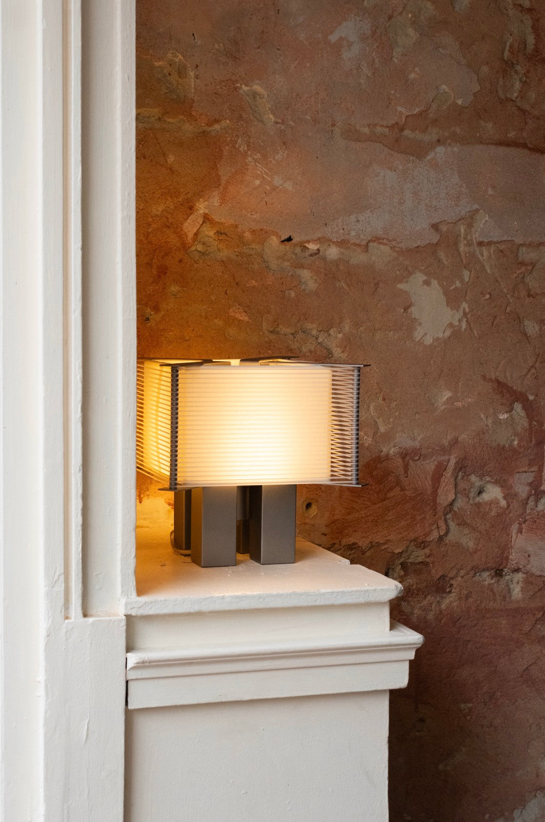 Boxing Ring Lamp - 081 — positioned in corner with warm light