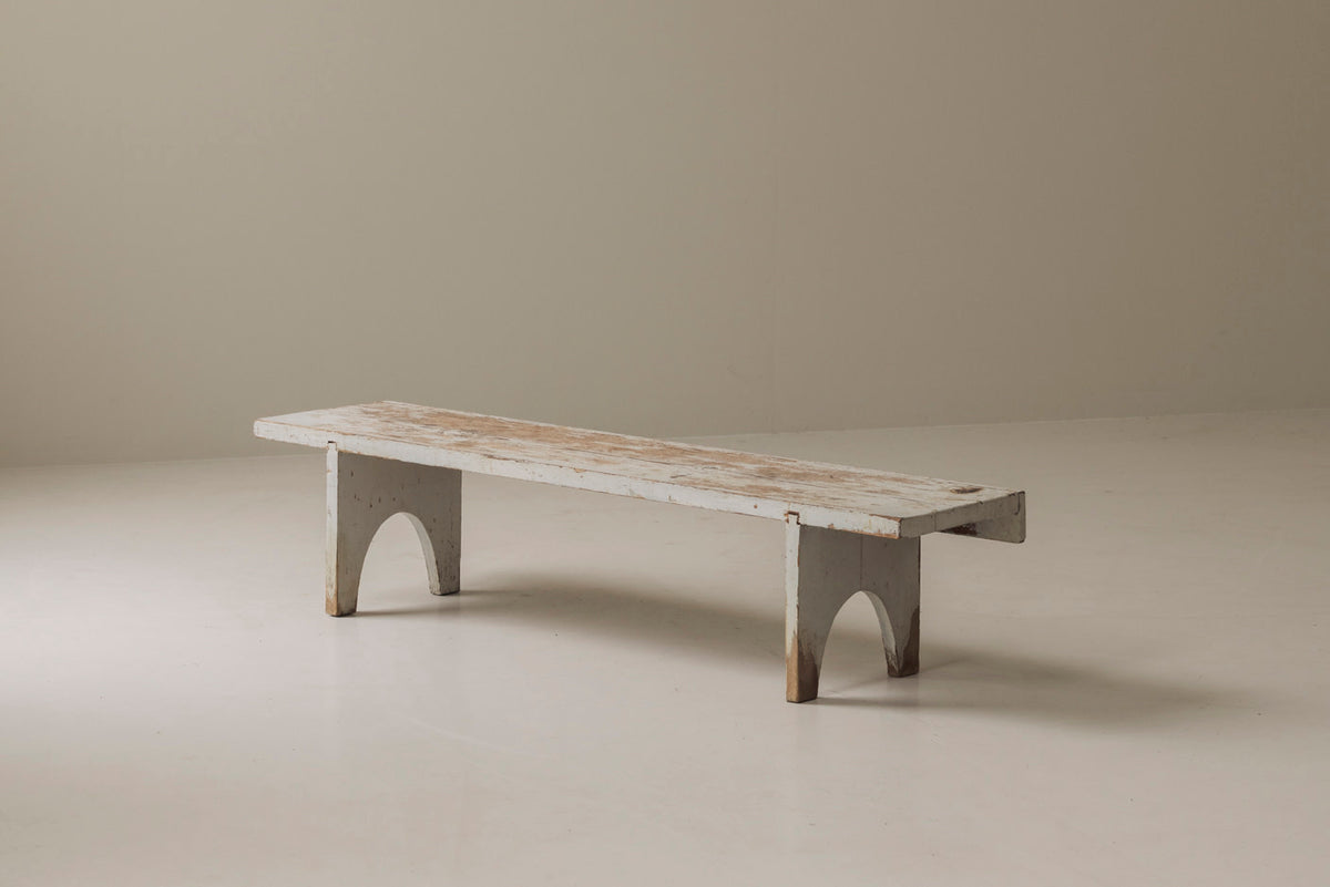 Rough patinated Swedish bench from the 1950s. by Modern Living | The Oblist