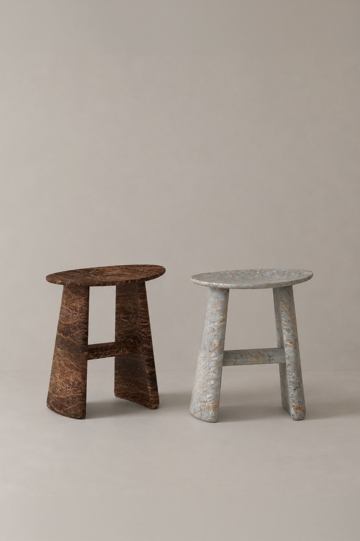 Marble LEIRIA stool — close-up
